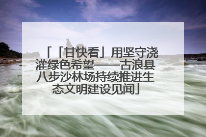 「甘快看」用坚守浇灌绿色希望——古浪县八步沙林场持续推进生态文明建设见闻
