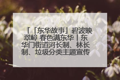 「东华故事」碧波映翠嶂 春色满东华丨东华门街道河长制、林长制、垃圾分类主题宣传如火如荼中