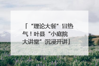“理论大餐”冒热气！叶县“小庭院 大讲堂”沉浸开讲