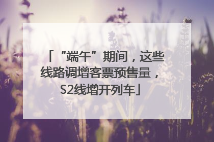 “端午”期间，这些线路调增客票预售量，S2线增开列车