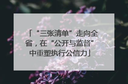 “三张清单”走向全省，在“公开与监督”中重塑执行公信力