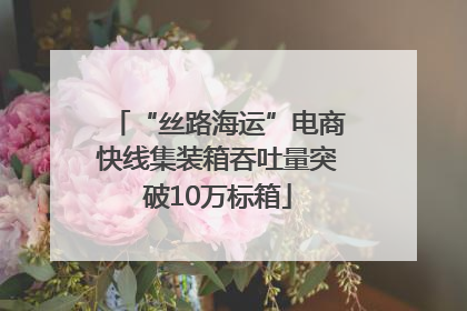 “丝路海运”电商快线集装箱吞吐量突破10万标箱