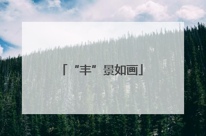 “丰”景如画