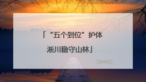 “五个到位”护体 淅川稳守山林