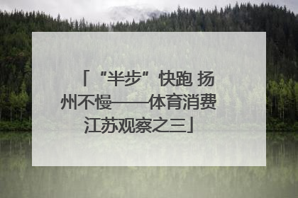 “半步”快跑 扬州不慢——体育消费江苏观察之三