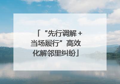 “先行调解＋当场履行”高效化解邻里纠纷