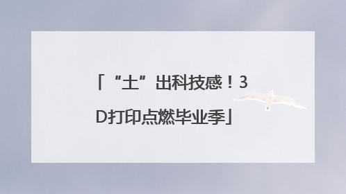 “土”出科技感！3D打印点燃毕业季