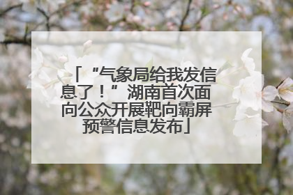 “气象局给我发信息了！”湖南首次面向公众开展靶向霸屏预警信息发布