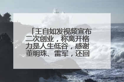 王自如发视频宣布二次创业，称离开格力是人生低谷，感谢董明珠、雷军，还回应了“工资条”：清楚自己要什么……