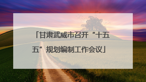 甘肃武威市召开“十五五”规划编制工作会议