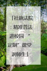 社旗法院：精准普法进校园 “定制”课堂润师生