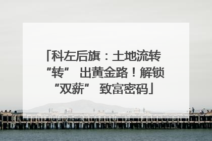 科左后旗：土地流转 “转” 出黄金路！解锁 “双薪” 致富密码