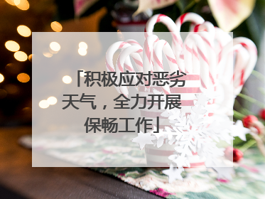 积极应对恶劣天气，全力开展保畅工作