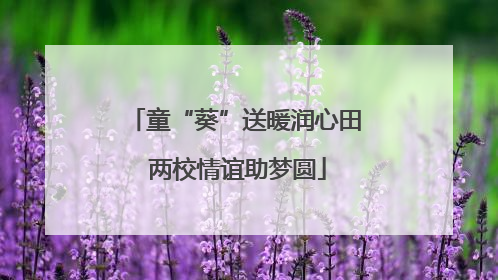 童“葵”送暖润心田 两校情谊助梦圆