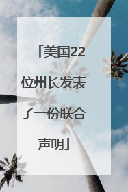 美国22位州长发表了一份联合声明