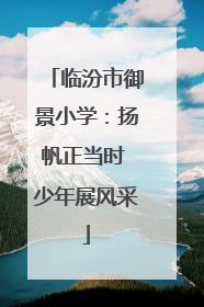 临汾市御景小学：扬帆正当时 少年展风采