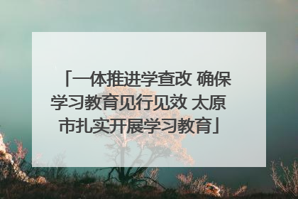 一体推进学查改 确保学习教育见行见效 太原市扎实开展学习教育