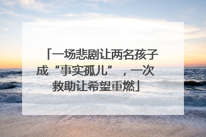一场悲剧让两名孩子成“事实孤儿”，一次救助让希望重燃