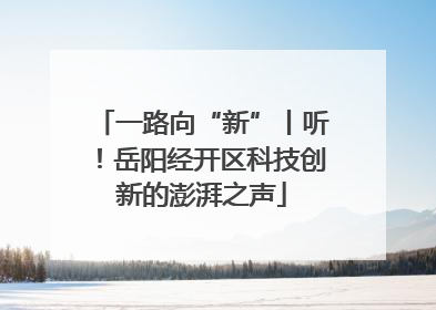 一路向“新”丨听！岳阳经开区科技创新的澎湃之声