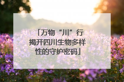 万物“川”行 揭开四川生物多样性的守护密码