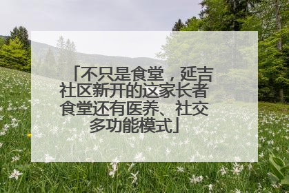 不只是食堂，延吉社区新开的这家长者食堂还有医养、社交多功能模式