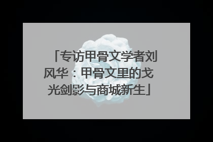 专访甲骨文学者刘风华：甲骨文里的戈光剑影与商城新生
