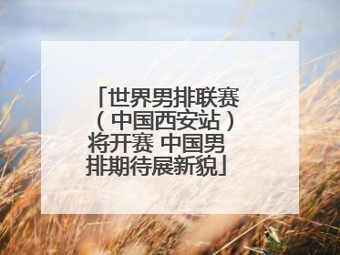 世界男排联赛（中国西安站）将开赛 中国男排期待展新貌