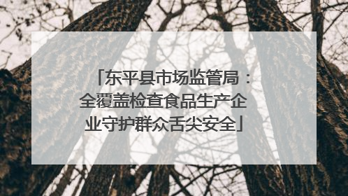 东平县市场监管局：全覆盖检查食品生产企业守护群众舌尖安全