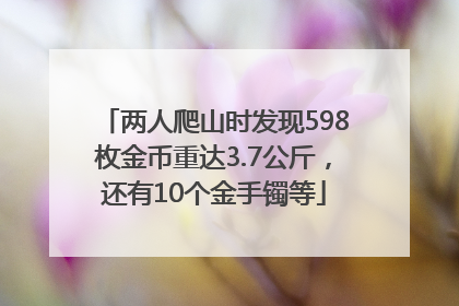 两人爬山时发现598枚金币重达3.7公斤，还有10个金手镯等
