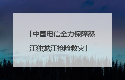 中国电信全力保障怒江独龙江抢险救灾