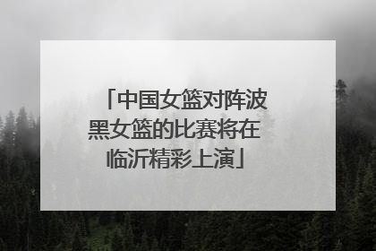 中国女篮对阵波黑女篮的比赛将在临沂精彩上演
