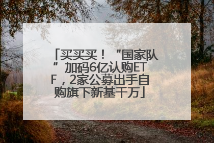 买买买！“国家队”加码6亿认购ETF，2家公募出手自购旗下新基千万