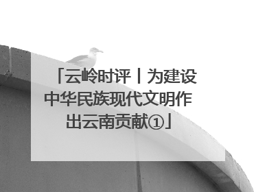 云岭时评丨为建设中华民族现代文明作出云南贡献①