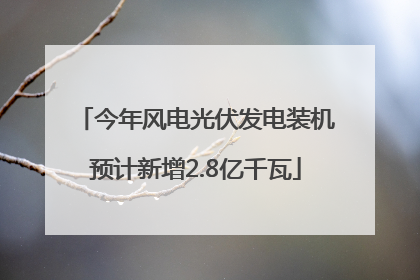 今年风电光伏发电装机预计新增2.8亿千瓦