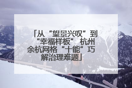 从“望景兴叹”到“幸福样板” 杭州余杭网格“十能”巧解治理难题