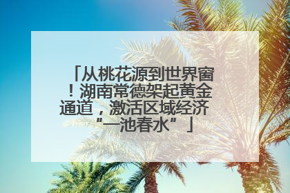 从桃花源到世界窗！湖南常德架起黄金通道，激活区域经济“一池春水”