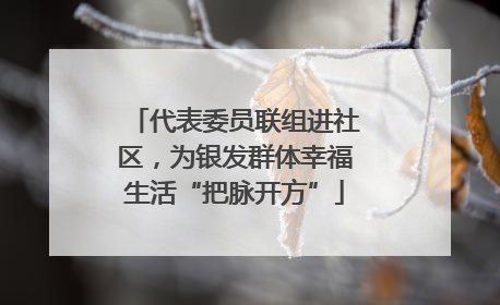 代表委员联组进社区，为银发群体幸福生活“把脉开方”