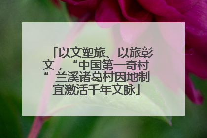 以文塑旅、以旅彰文，“中国第一奇村”兰溪诸葛村因地制宜激活千年文脉