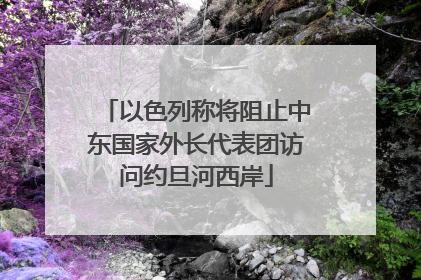 以色列称将阻止中东国家外长代表团访问约旦河西岸