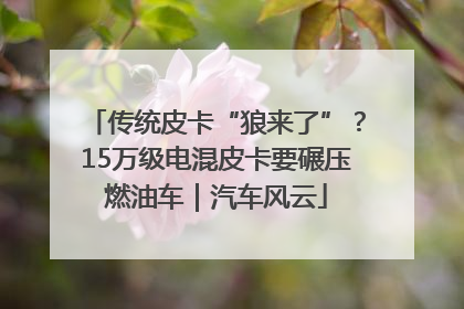 传统皮卡“狼来了”？15万级电混皮卡要碾压燃油车｜汽车风云