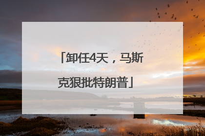 卸任4天，马斯克狠批特朗普
