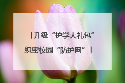 升级“护学大礼包”织密校园“防护网”