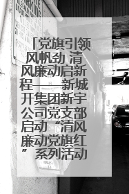 党旗引领风帆劲 清风廉动启新程——新城开集团新宇公司党支部启动“清风廉动党旗红”系列活动