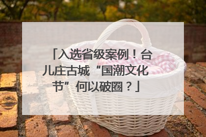 入选省级案例！台儿庄古城“国潮文化节”何以破圈？