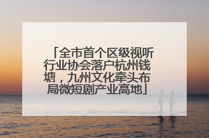全市首个区级视听行业协会落户杭州钱塘，九州文化牵头布局微短剧产业高地