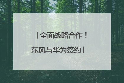全面战略合作！东风与华为签约