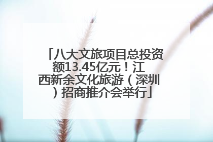 八大文旅项目总投资额13.45亿元！江西新余文化旅游（深圳）招商推介会举行
