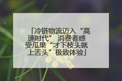 冷链物流迈入“高速时代” 消费者感受瓜果“才下枝头就上舌头”极致体验