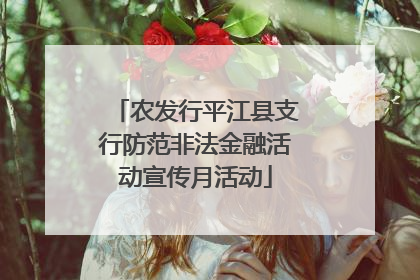 农发行平江县支行防范非法金融活动宣传月活动