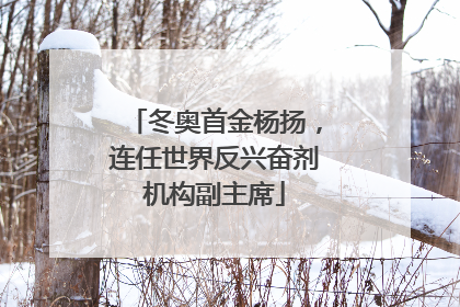 冬奥首金杨扬，连任世界反兴奋剂机构副主席